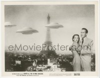 5k0188 EARTH VS. THE FLYING SAUCERS 8x10.25 still 1956 Taylor, Marlowe & UFOs by Eiffel Tower!