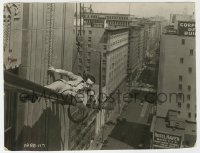 5k0206 FEET FIRST 7.25x9.5 still 1930 classic image of Harold Lloyd hanging over busy street!