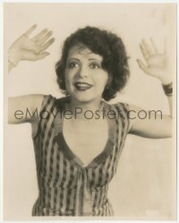 5k0211 FLEET'S IN 7.75x9.75 still 1928 great c/u of happy Clara Bow with arms raised used on posters!