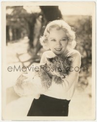 5k0245 GLENDA FARRELL 8x10.25 still 1933 the Warner Bros. star with her adopted leopard cub!