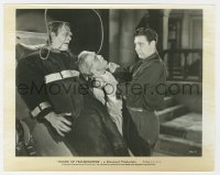 5k0289 HOUSE OF FRANKENSTEIN 8x10.25 still 1944 Lon Chaney Jr. choking Boris Karloff by monster!