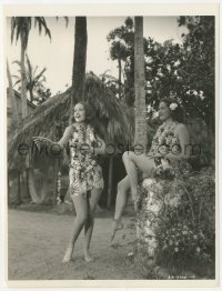5k0297 HURRICANE candid 8x10 key book still 1937 Mamo Clark teaches Dorothy Lamour how to hula dance!