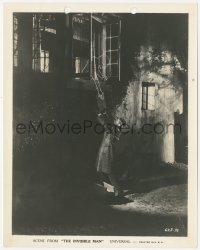 5k0312 INVISIBLE MAN 8x10.25 still 1933 FX image of transparent Claude Rains reaching out window!