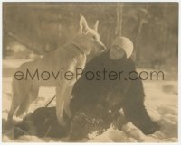 5k0398 LOVE MASTER deluxe 7.5x9.5 still 1924 Lady Jule the dog & Lillian Rich in the snow!