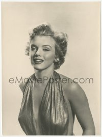 5k0420 MARILYN MONROE 6.75x9 still 1952 in barely there gold lame halter top, We're Not Married!