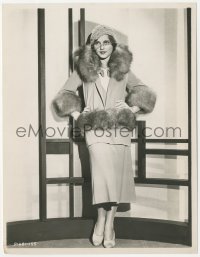 5k0481 PEGGY SHANNON 8x10 key book still 1930s full-length wearing fur-trimmed outfit & veil!