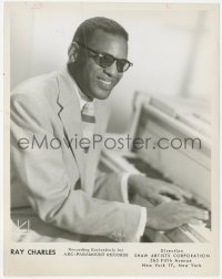 5k0500 RAY CHARLES 8x10.25 music publicity still 1960s the blues singer playing piano by Kriegsmann!