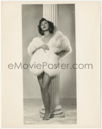 5k0566 SIMONE SILVA 8x10.25 still 1954 naked except for fur coat making The Weak & the Wicked!
