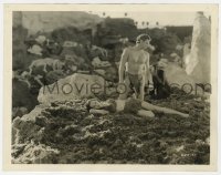 5k0610 TARZAN & HIS MATE 8x10.25 still 1934 Weissmuller & chimp by sleeping Maureen O'Sullivan!