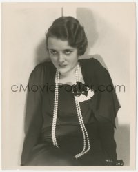 5k0678 WHITE SHOULDERS 8x10 still 1931 seated close up of Mary Astor with black orchid & pearls!