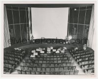 5k0685 WINDSOR CINERAMA THEATER 8x10 still 1962 showing the tedious task of hanging giant screen!