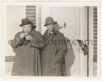 5k0692 WOMAN IN GREEN 8x10.25 still 1945 Nigel Bruce & Basil Rathbone as Sherlock Holmes by gun!