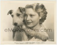5k0695 WOMEN MUST DRESS 8x10.25 still 1935 c/u of Minna Gombell & her adorable wire hair fox terrier!