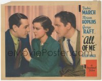 5k0886 ALL OF ME LC 1934 close up of pretty Helen Mack between George Raft & Fredric March!