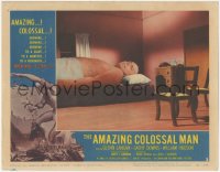 5k0888 AMAZING COLOSSAL MAN LC #2 1957 Glenn Langan is trying to get sleep in way-too-small bed!