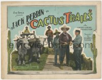 5k0744 CACTUS TRAILS TC 1925 cowboy Jack Perrin standing by wagon pulled by oxen!