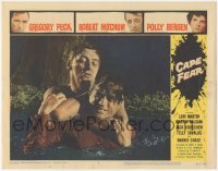 5k0938 CAPE FEAR LC #7 1962 Gregory Peck fighting Robert Mitchum at the climax of the movie!