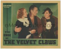 5k0942 CASE OF THE VELVET CLAWS LC 1936 Warren William as Perry Mason between Claire Dodd & Wini Shaw!
