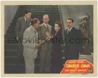 5k0945 CHARLIE CHAN IN THE SECRET SERVICE LC 1943 Sidney Toler & Benson Fong on stairs w/ 3 others!