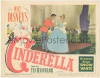 5k0947 CINDERELLA LC #2 1950 Prince Charming kissing her hand at the ball, Disney cartoon classic!