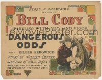 5k0757 DANGEROUS ODDS TC 1925 cowboy Bill Cody is sparkling with vim & vigor, great c/u with horse!