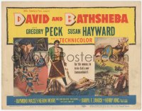 5k0760 DAVID & BATHSHEBA TC 1951 great artwork of Biblical Gregory Peck & sexy Susan Hayward!