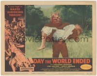 5k0975 DAY THE WORLD ENDED LC #1 1956 Roger Corman, close up of the wacky monster carrying girl!