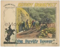 5k0983 DEVIL'S TOWER LC 1928 far shot of cowboy Buddy Roosevelt brawling with the bad guys!