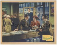 5k0989 DODSWORTH LC 1936 Walter Huston & Mary Astor in travel agency, William Wyler classic!