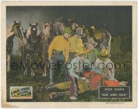 5k0990 DON DARE-DEVIL LC 1925 Jack Hoxie & cowboys gathered around wounded man on the ground!