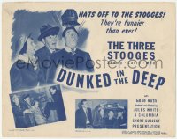 5k0769 DUNKED IN THE DEEP TC 1949 Three Stooges Moe, Larry & Shemp are merry stowaways, ultra rare!