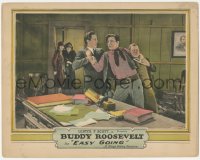 5k1008 EASY GOING LC 1926 Alma Rayford watches hero Buddy Roosevelt fighting two men at once!