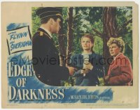 5k1011 EDGE OF DARKNESS LC 1943 Ann Sheridan & Judith Anderson held at gunpoint by Nazi officer!