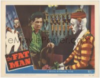5k1023 FAT MAN LC #4 1951 close up of young Rock Hudson with world famous clown Emmett Kelly!