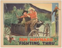 5k1027 FIGHTING THRU LC 1930 great image of cowboy Ken Maynard & man in wagon!