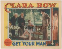 5k1054 GET YOUR MAN LC 1927 Clara Bow sitting between Buddy Rogers & two other men, very rare!