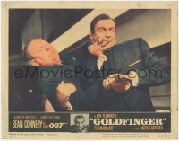 5k1066 GOLDFINGER LC #5 1964 c/u of Sean Connery as James Bond wrestling gun from Gert Frobe!