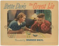 5k1077 GREAT LIE LC 1941 close up of Bette Davis playing cards with distraught Mary Astor!