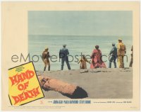 5k1089 HAND OF DEATH LC #3 1962 far shot of the monster confronted by the police on the beach!