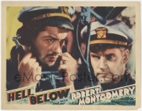 5k1098 HELL BELOW LC 1933 intense close up of Robert Montgomery & Walter Huston in WWI submarine!