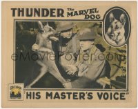 5k1111 HIS MASTER'S VOICE LC 1925 Thunder the Marvel Dog in WWI trench with two soldiers, rare!