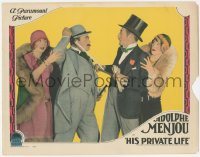 5k1112 HIS PRIVATE LIFE LC 1928 Eugene Pallette with knife attacks Adolphe Menjou by Livingston!