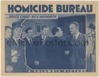 5k1121 HOMICIDE BUREAU LC 1938 c/u of Bruce Cabot watching two angry guys, Rita Hayworth in border!