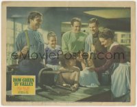5k1127 HOW GREEN WAS MY VALLEY LC 1941 naked Roddy McDowall embarassed by Maureen O'Hara, John Ford