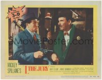5k1141 I, THE JURY 3D LC #8 1953 Mickey Spillane, Biff Elliot as Mike Hammer holds gun on Foster!
