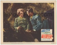 5k1138 I WAS A MALE WAR BRIDE LC #2 1949 close up of Cary Grant & Ann Sheridan in hay loft!
