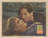 5k1144 IN OLD CHICAGO LC R1943 romantic super close up of Tyrone Power smiling at pretty Alice Faye!