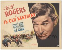 5k0799 IN OLD KENTUCKY TC 1935 huge close up of Will Rogers + great horse racing art, ultra rare!