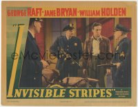 5k1160 INVISIBLE STRIPES LC 1939 young William Holden surrounded by policemen with guns!