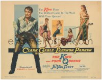 5k0806 KING & FOUR QUEENS TC 1957 art of Clark Gable, sexy babes, the hottest western ever!